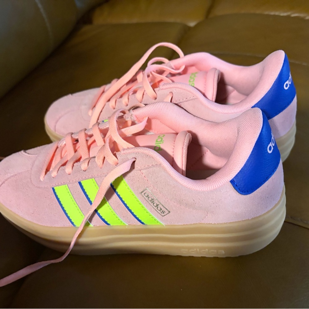 Adidas Women's Pink and Blue Sneakers